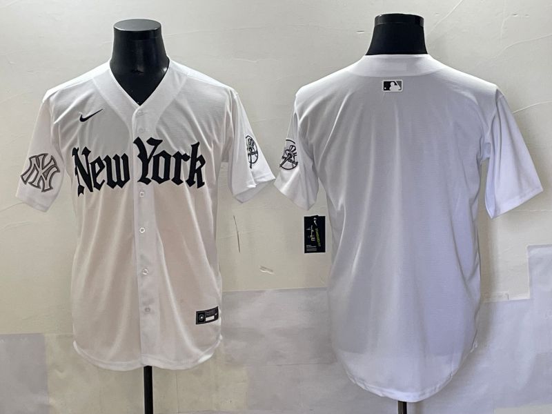 Men 2025 New York Yankees Blank White Five generations Joint Name Nike MLB Jersey style 103->new york yankees->MLB Jersey